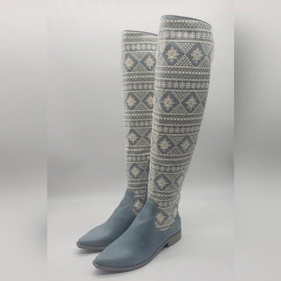 1000- Free People Bren Textile Slouch Boots Size 5.5 NWT - Picture 2 of 7